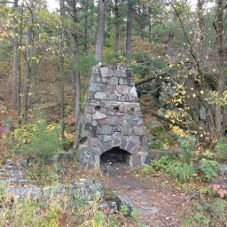 All that remains of this cabin is its fireplace