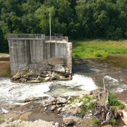 The remnants of the dam