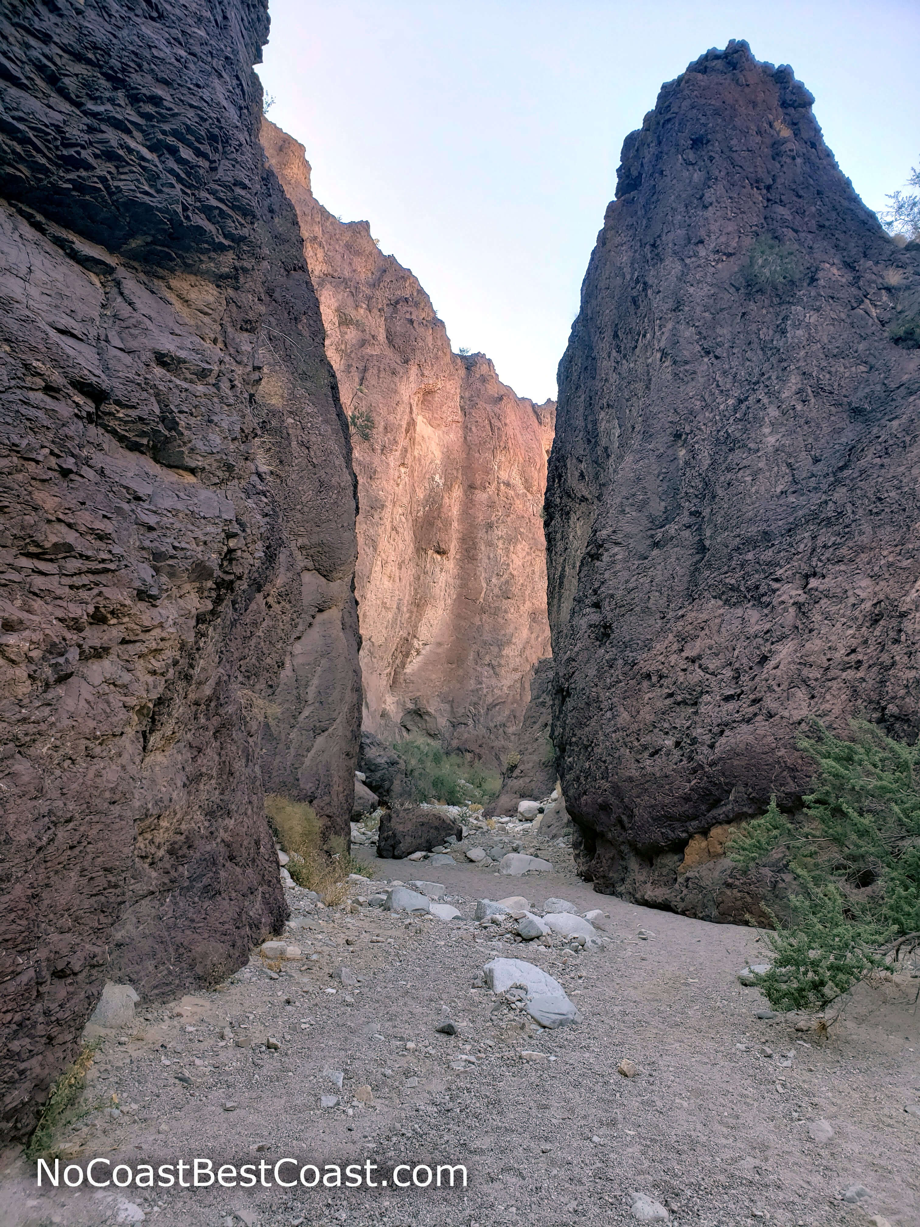 The slot canyon and it's vertical rock walls