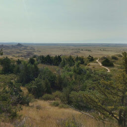 The view from Cliff Shelf looking south with the trail continuing in the distance