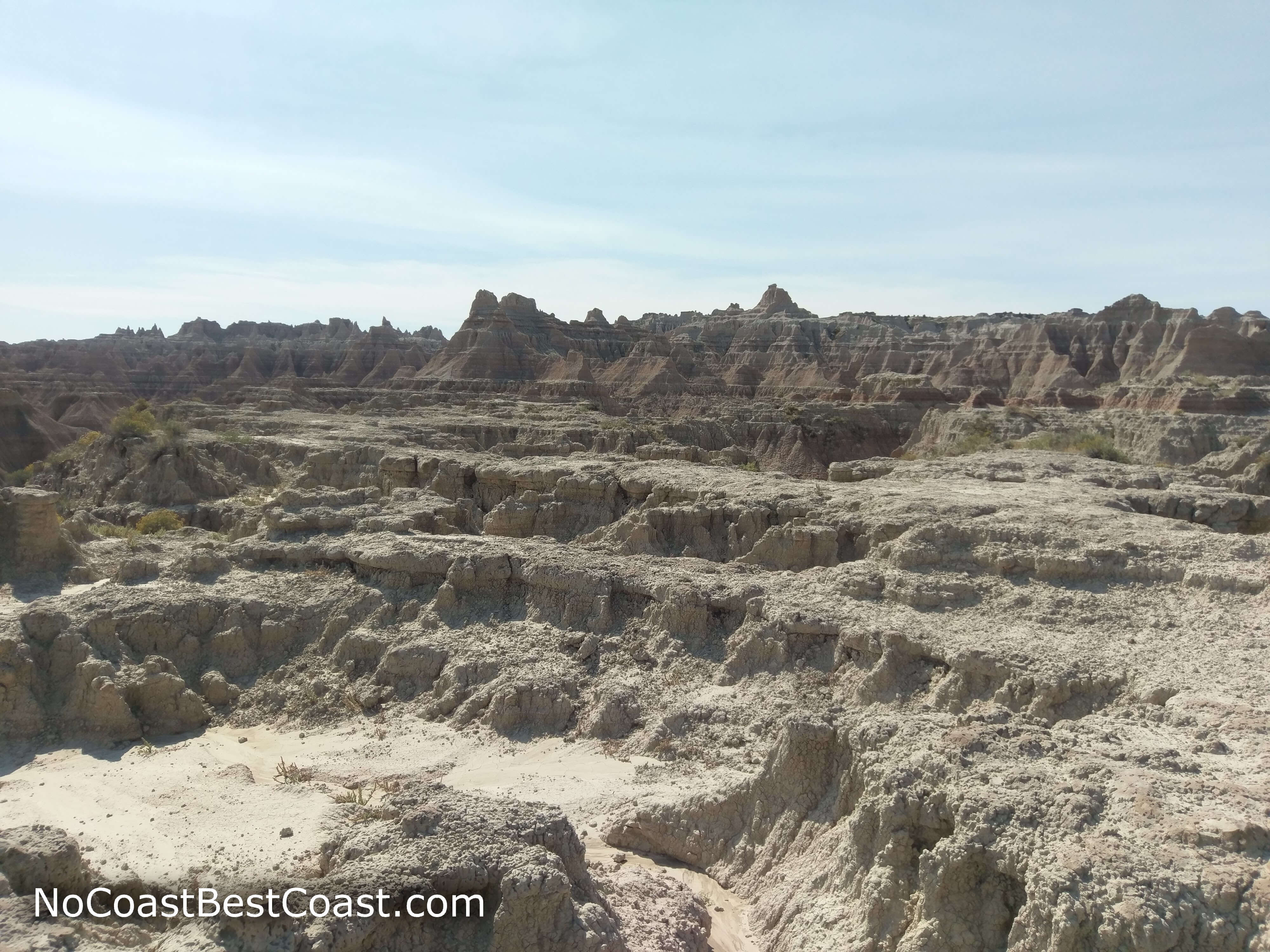 Layers upon layers of rock compose the cool geology of the badlands
