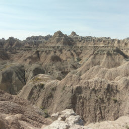 The outstanding desert-like badlands formation at the end of the Door Trail