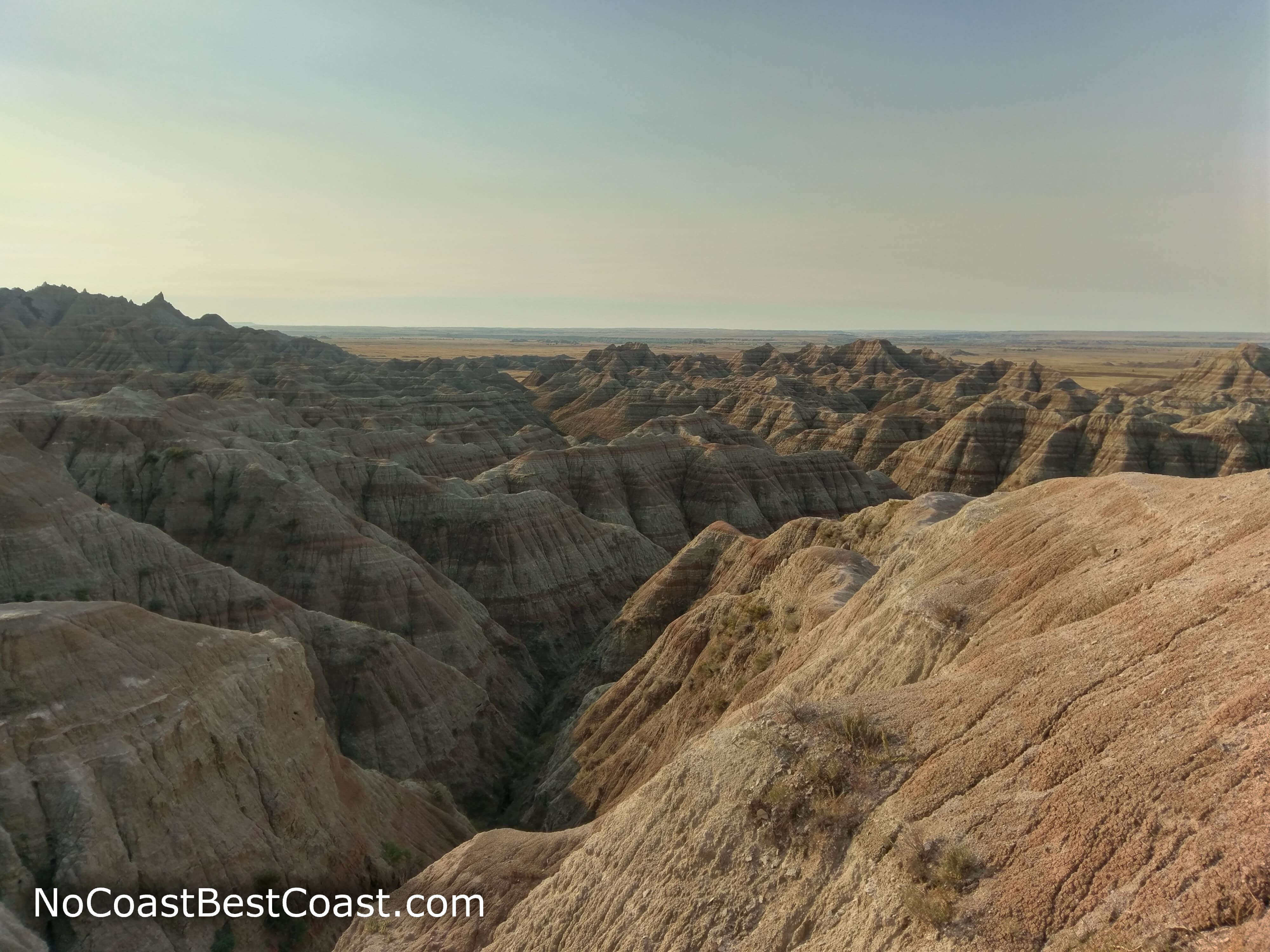 Badlands formations from up close, directly to the south of Pinnacles Overlook