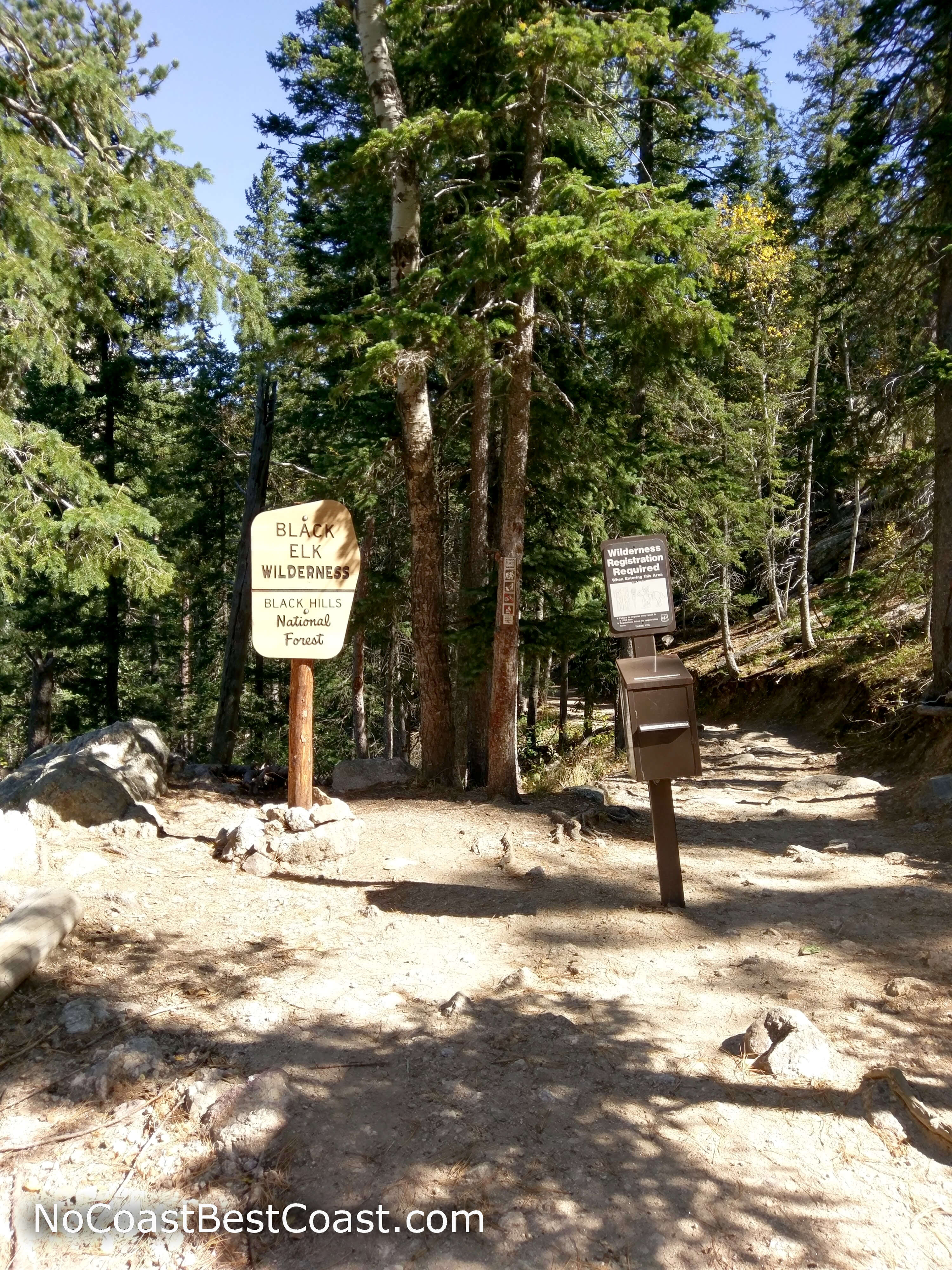 All hikers must stop and fill out a permit form when entering the Black Elk Wilderness
