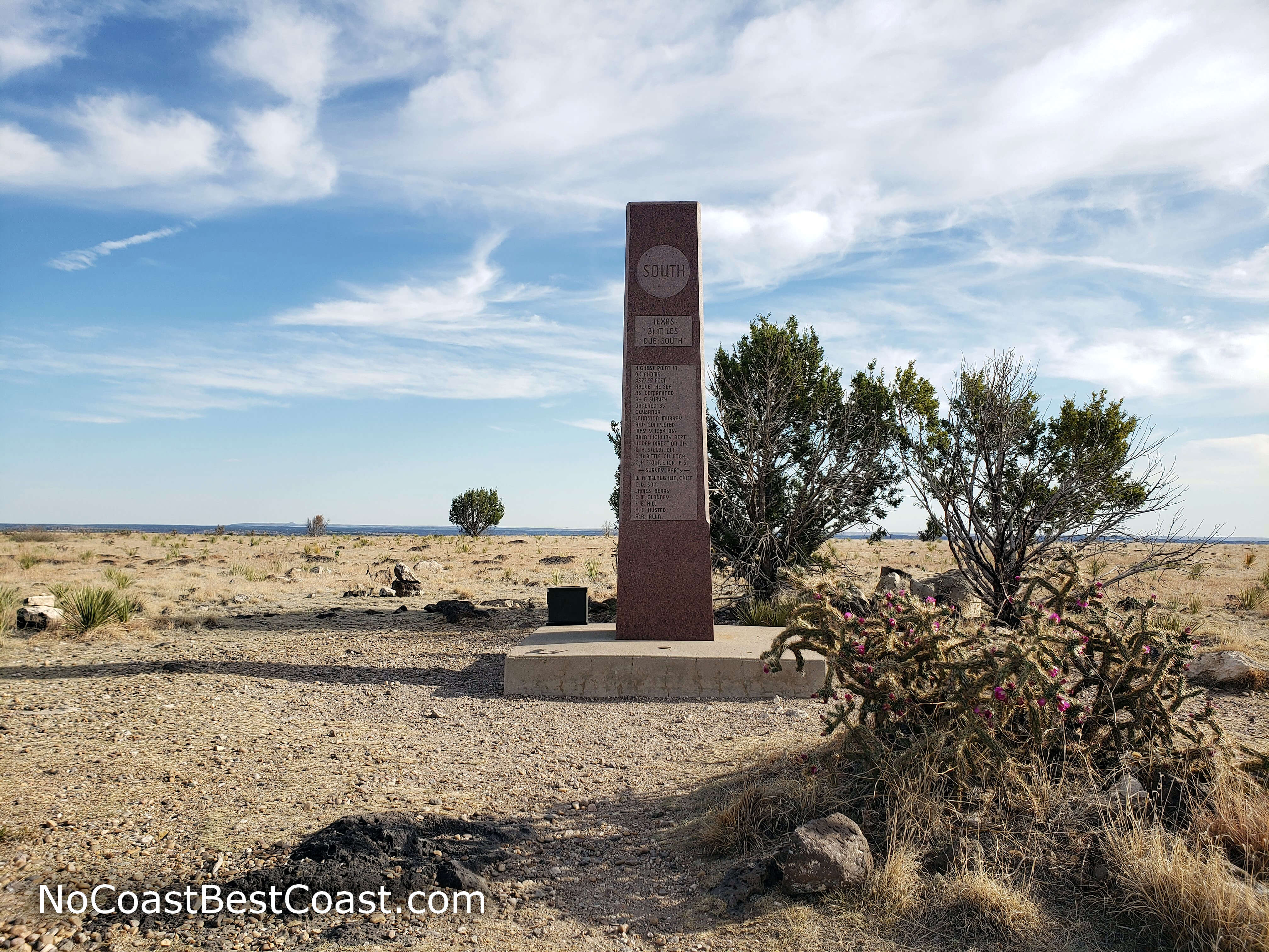 The stone highpoint marker on Black Mesa