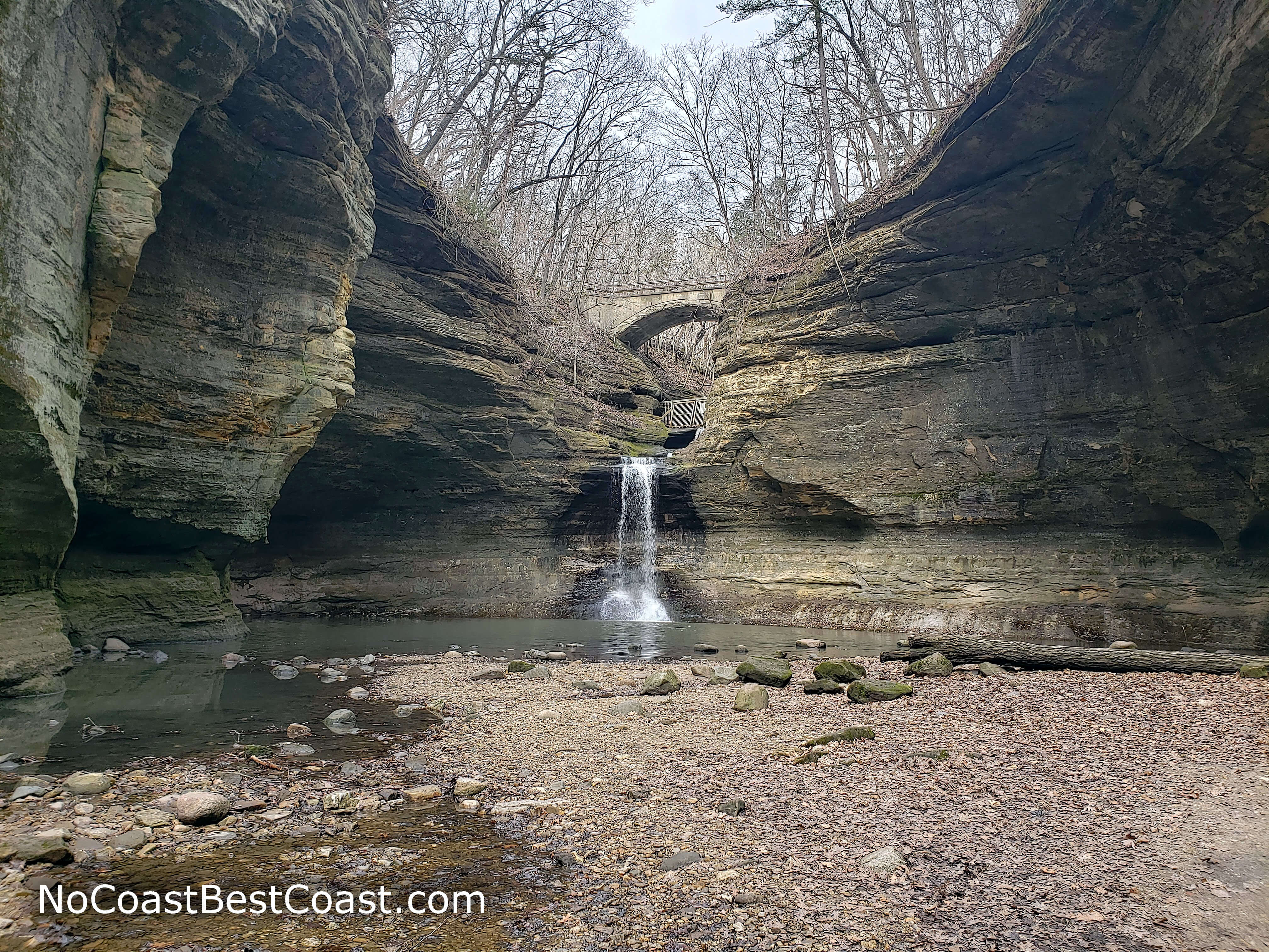 Cascade Falls is surrounded by awesome sandstone cliffs