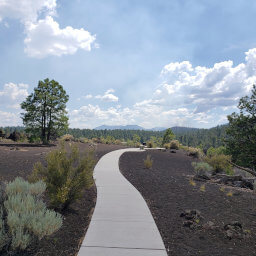 The paved trail to the Bonito Lava Flow