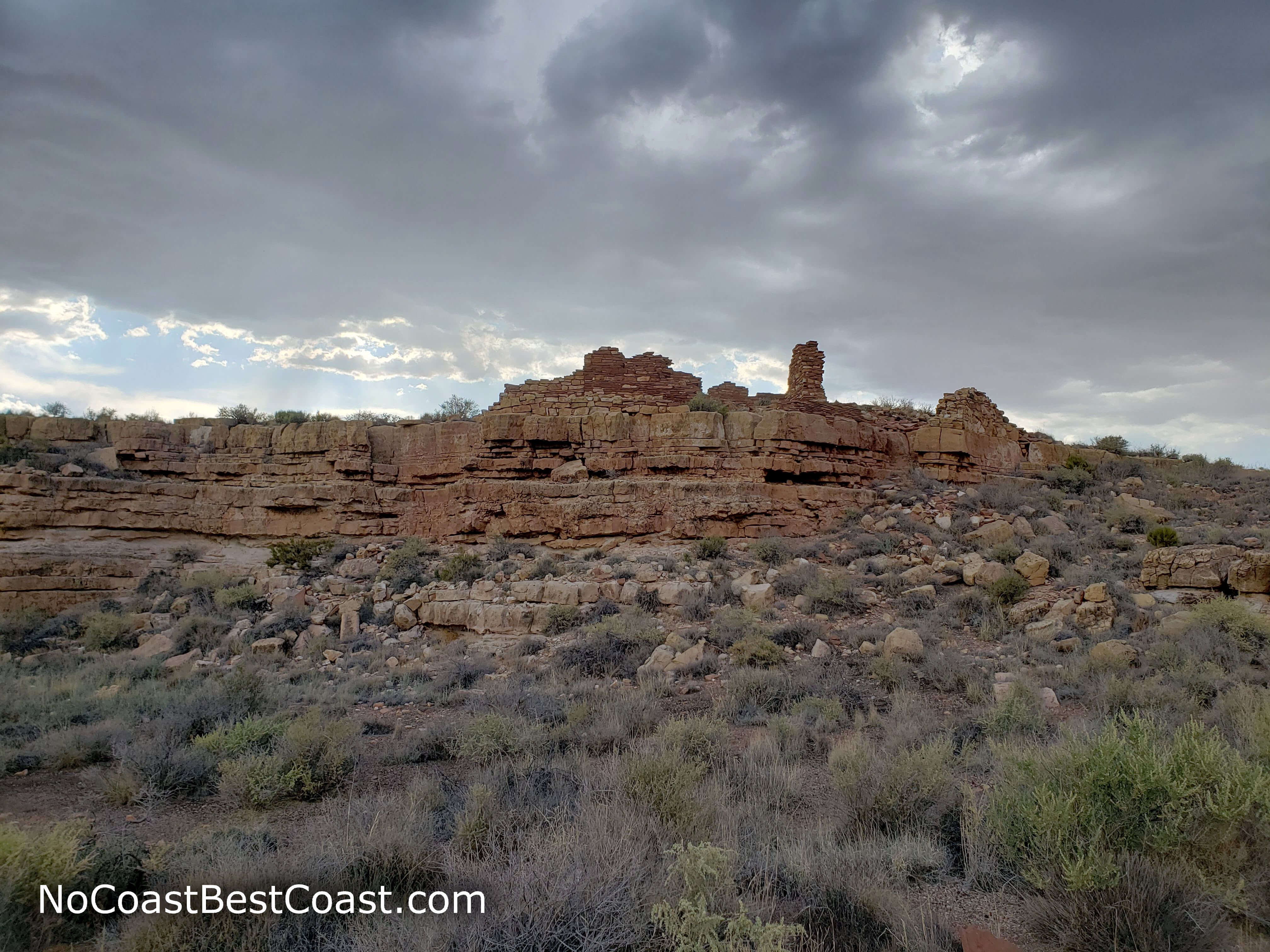 The Box Canyon Pueblos were built right against the walls of the canyon