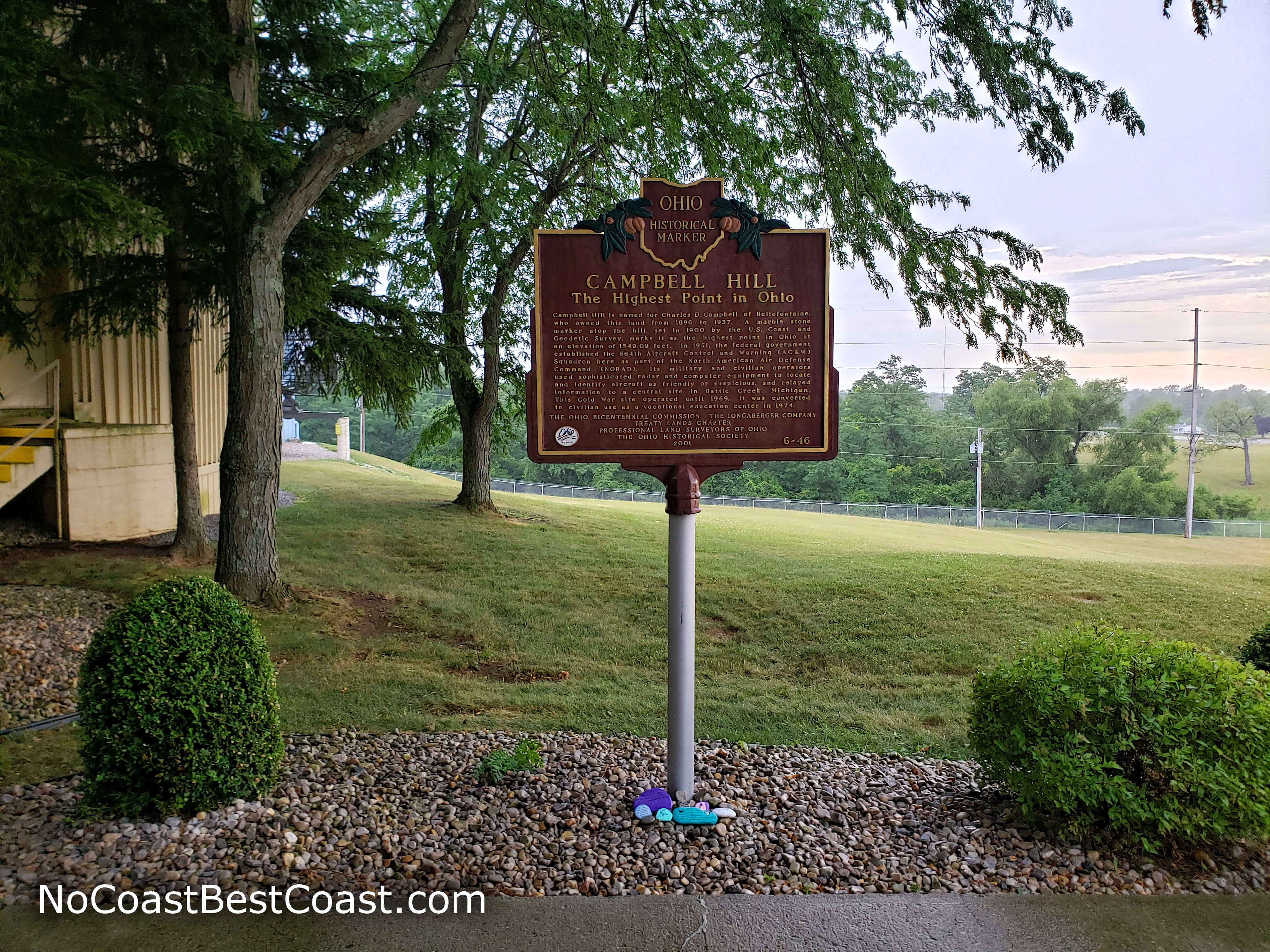 The historical marker for Campbell Hill
