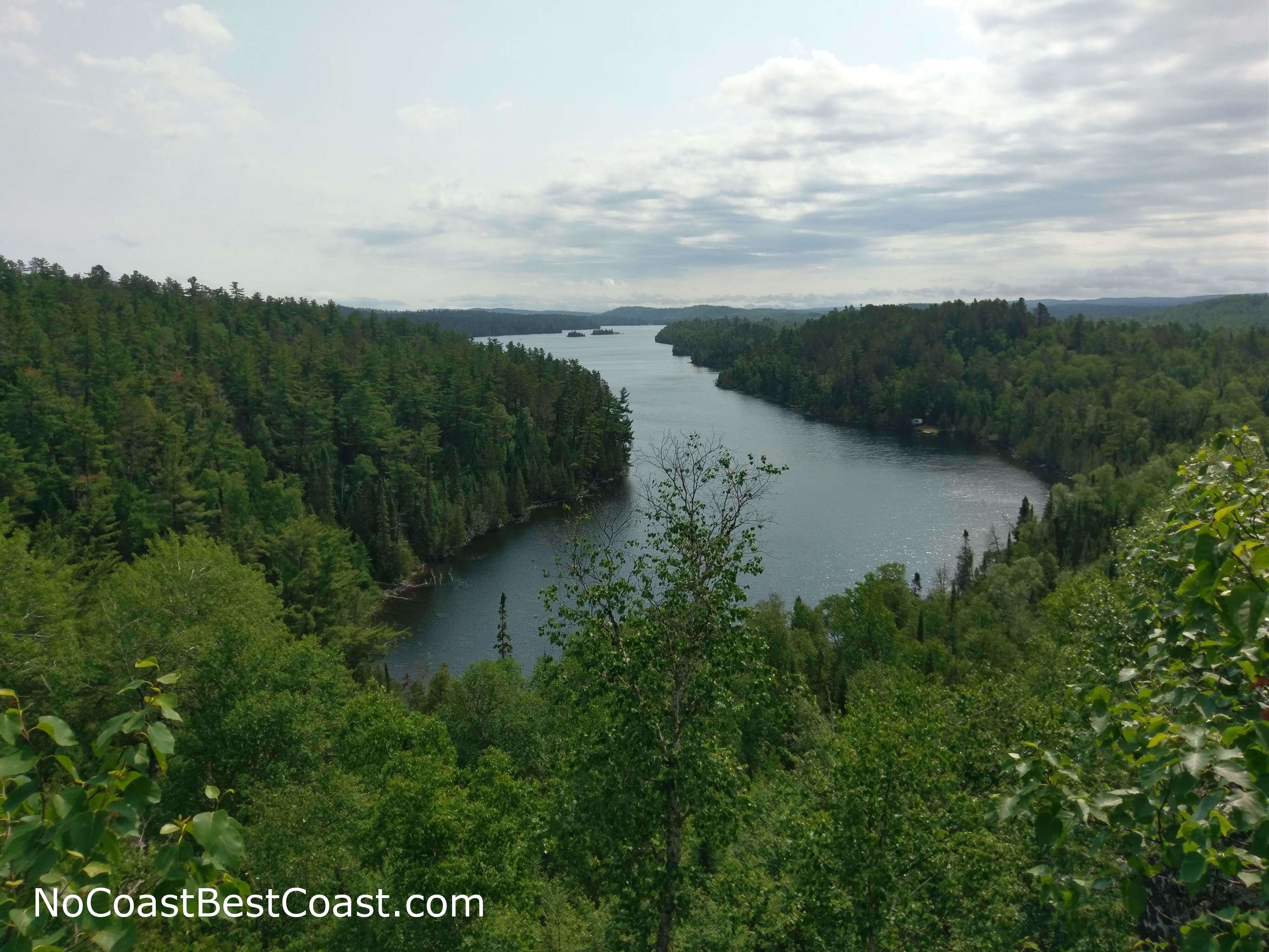 This hike is filled with overlooks of secluded lakes, like this view of West Bearskin Lake