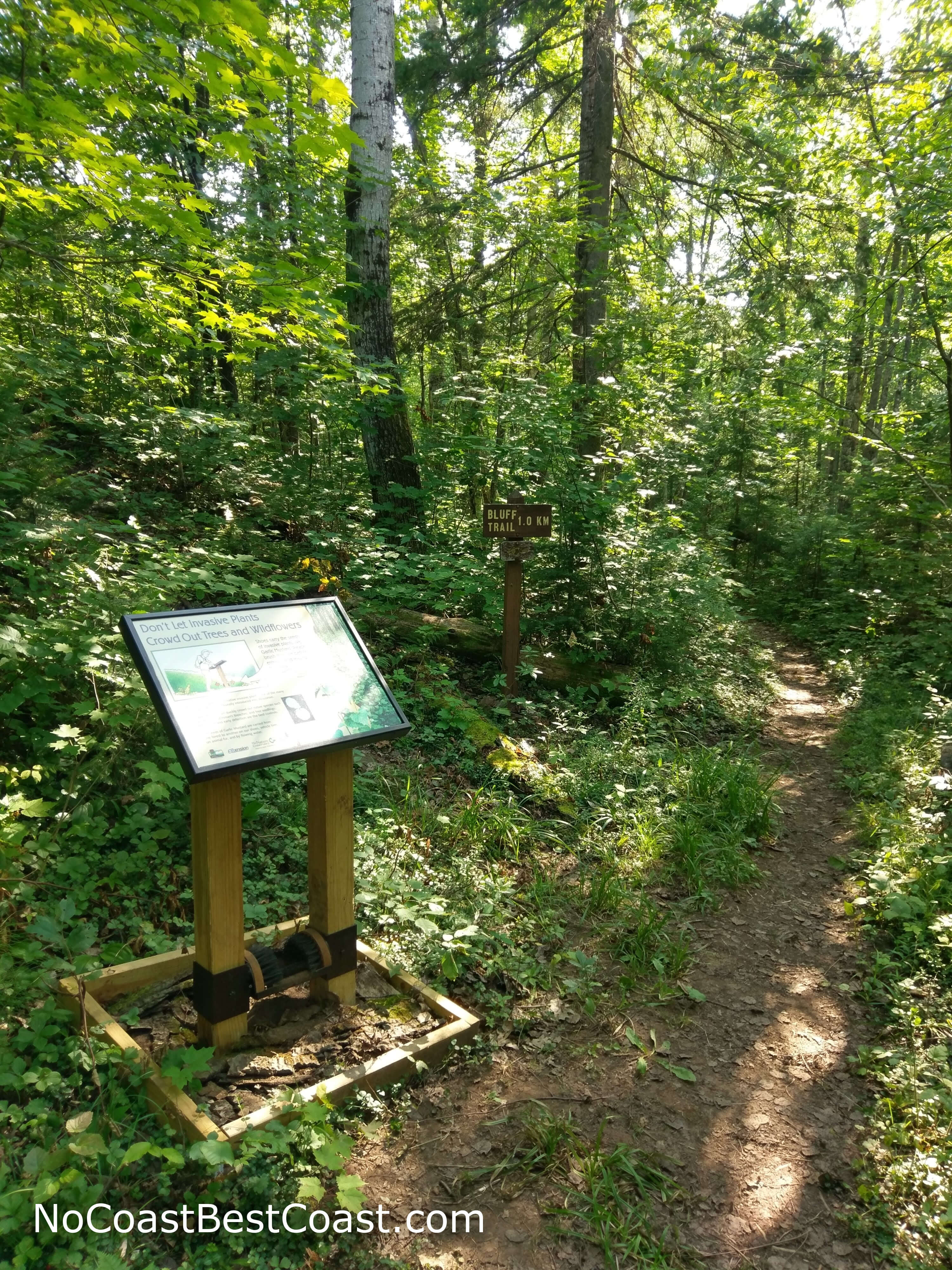 The boot brushes and trail signs let you know you're going the right way