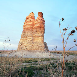 Sun illuminating Castle Rock