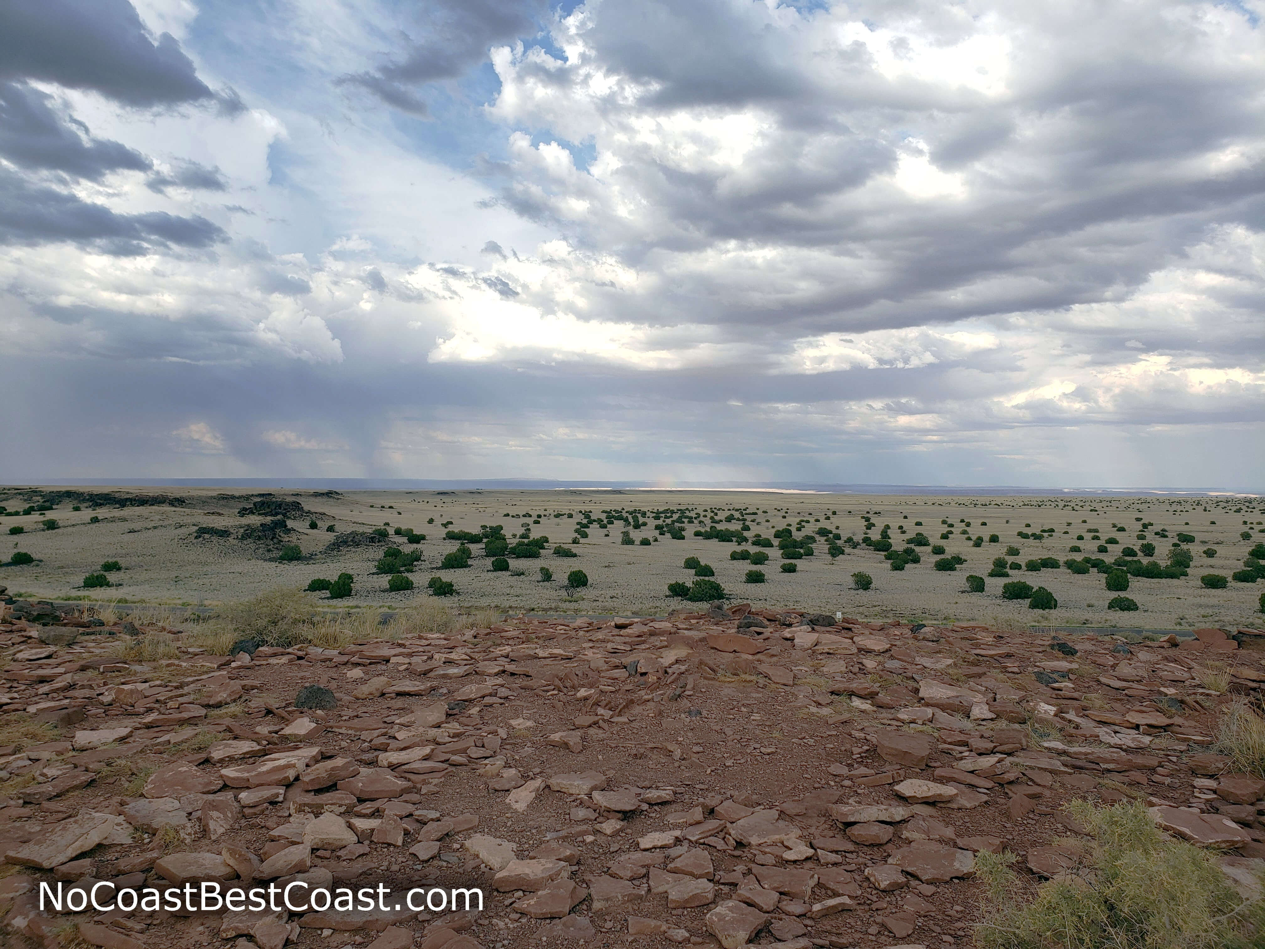 This view across the flat desert plateau helped residents spot invaders