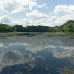Clouds reflecting in Upper Lake