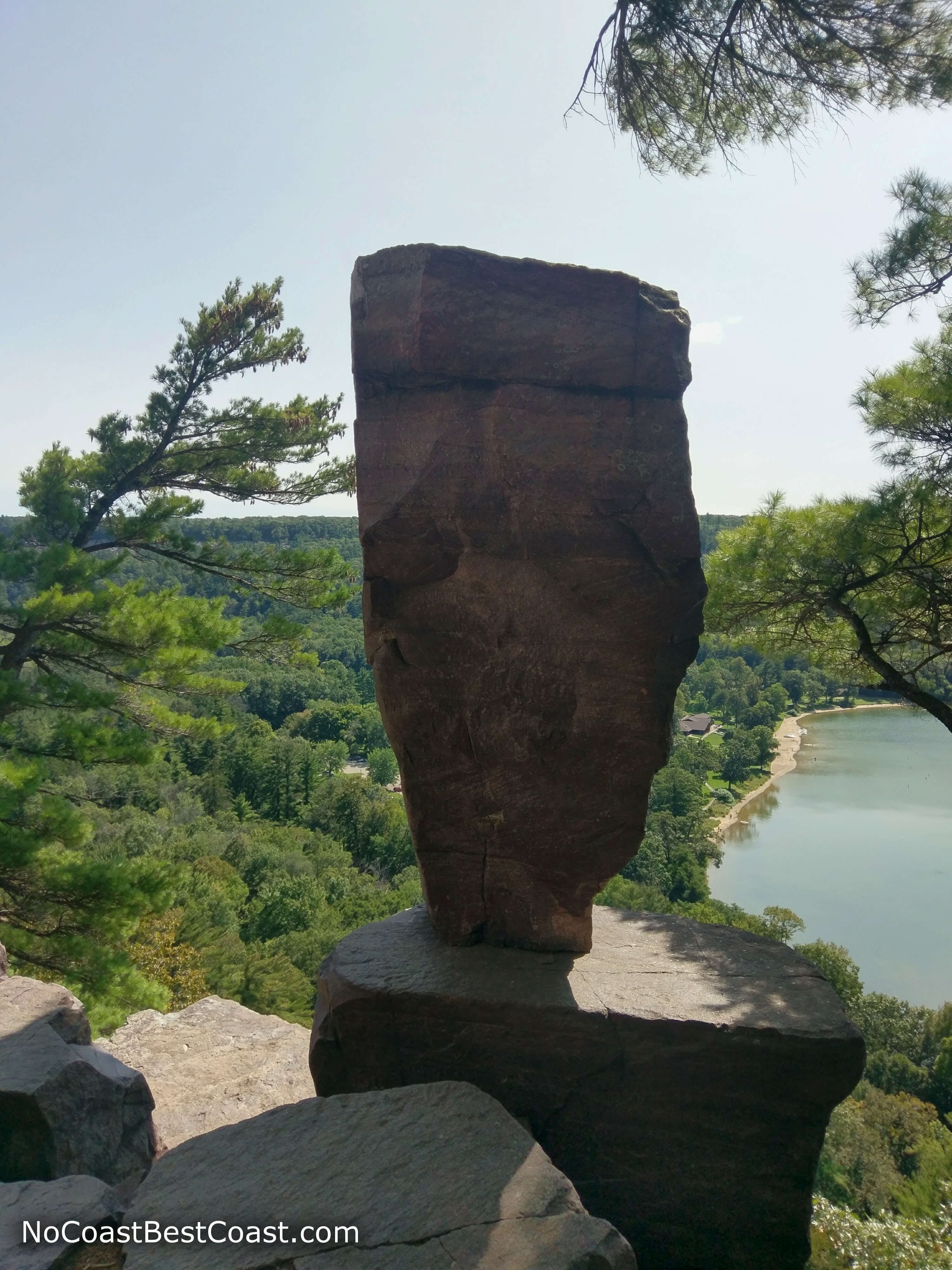 Balanced Rock near the top of the East Bluff
