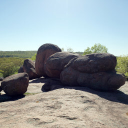 The elephant rocks and the green forest beyond