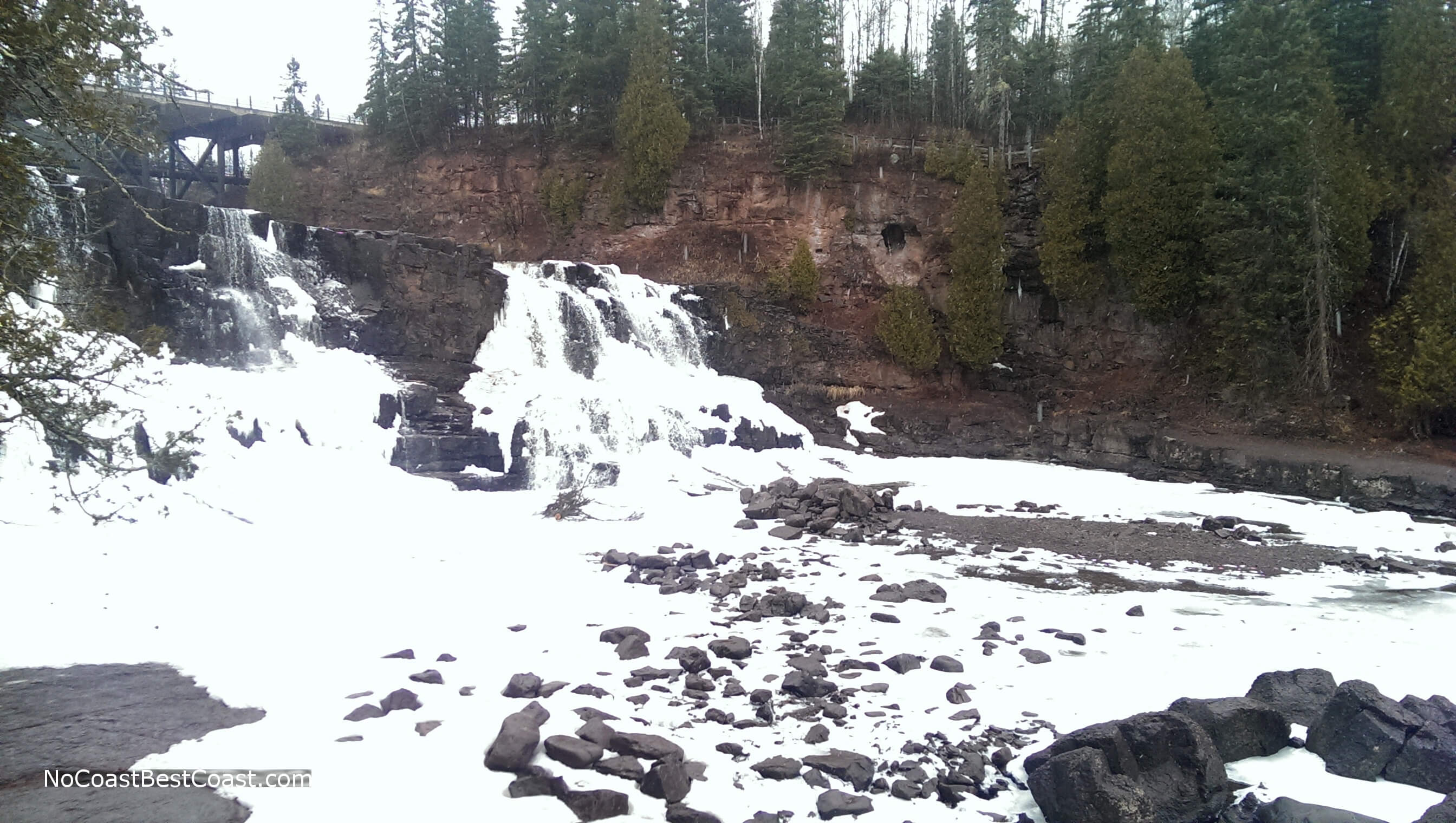 Frozen Middle Falls from the viewing area