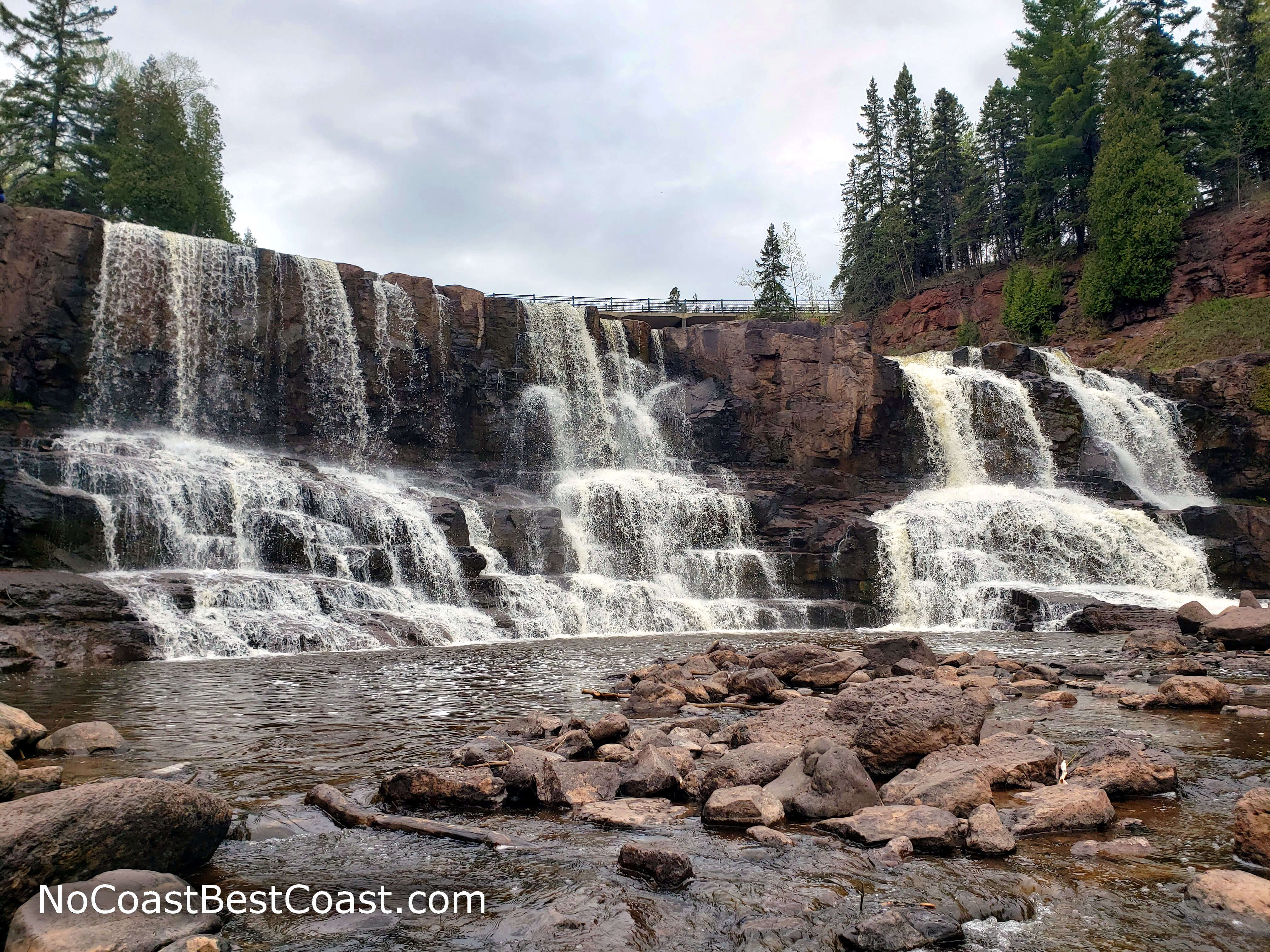Middle Falls is the widest in Gooseberry Falls