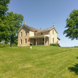 The historic farmhouse at Grimm Farm