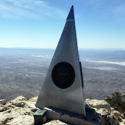 The summit monument built by American Airlines in commemoration of the 100th anniversary of the Butterfield Overland Mail stagecoach route