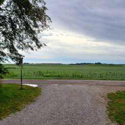 Moody Midwest skies above Indiana farm country