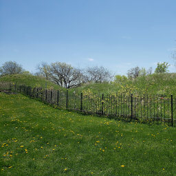 The burial mounds in spring