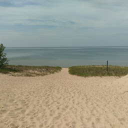 Lake Michigan from the top of the sand dunes