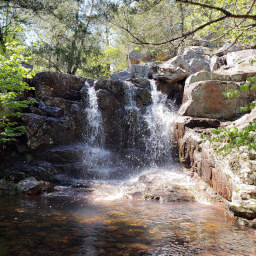 One of the waterfalls hidden on the hillside