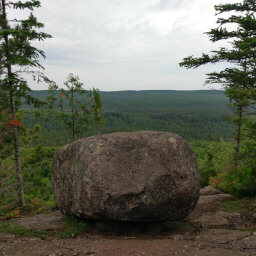 This boulder provides a great spot to sit and enjoy the view of the Superior National Forest
