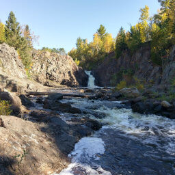 The waterfall as viewed from the edge of the Lester River