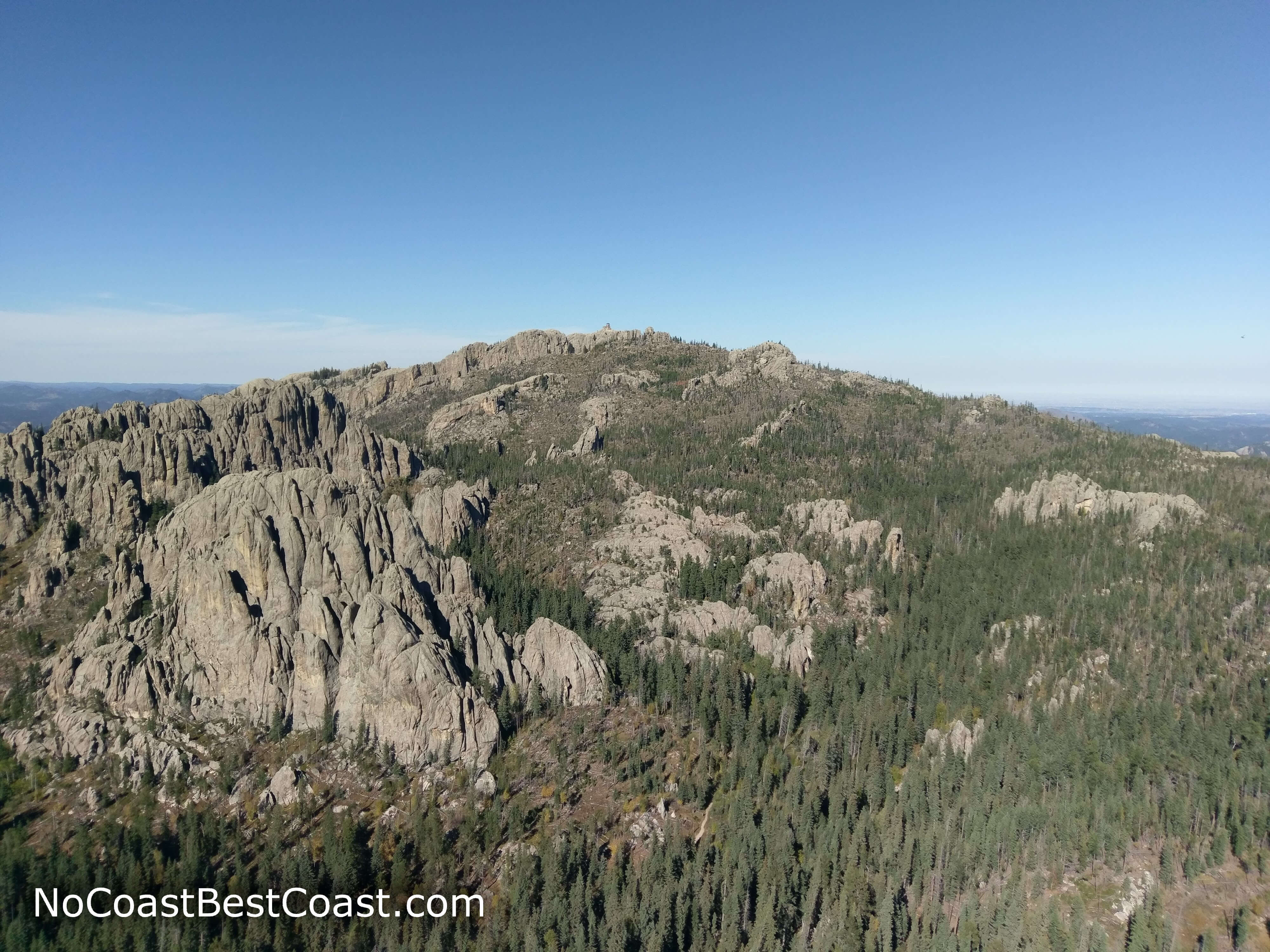 Black Elk Peak as seen from the top of Little Devils Tower