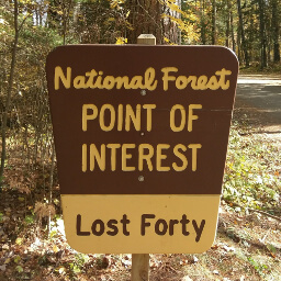 This Lost Forty sign will indicate you've arrived