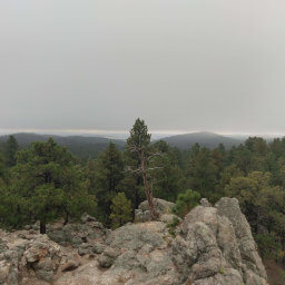 Looking southwest past the rocky ledge of Lovers' Leap