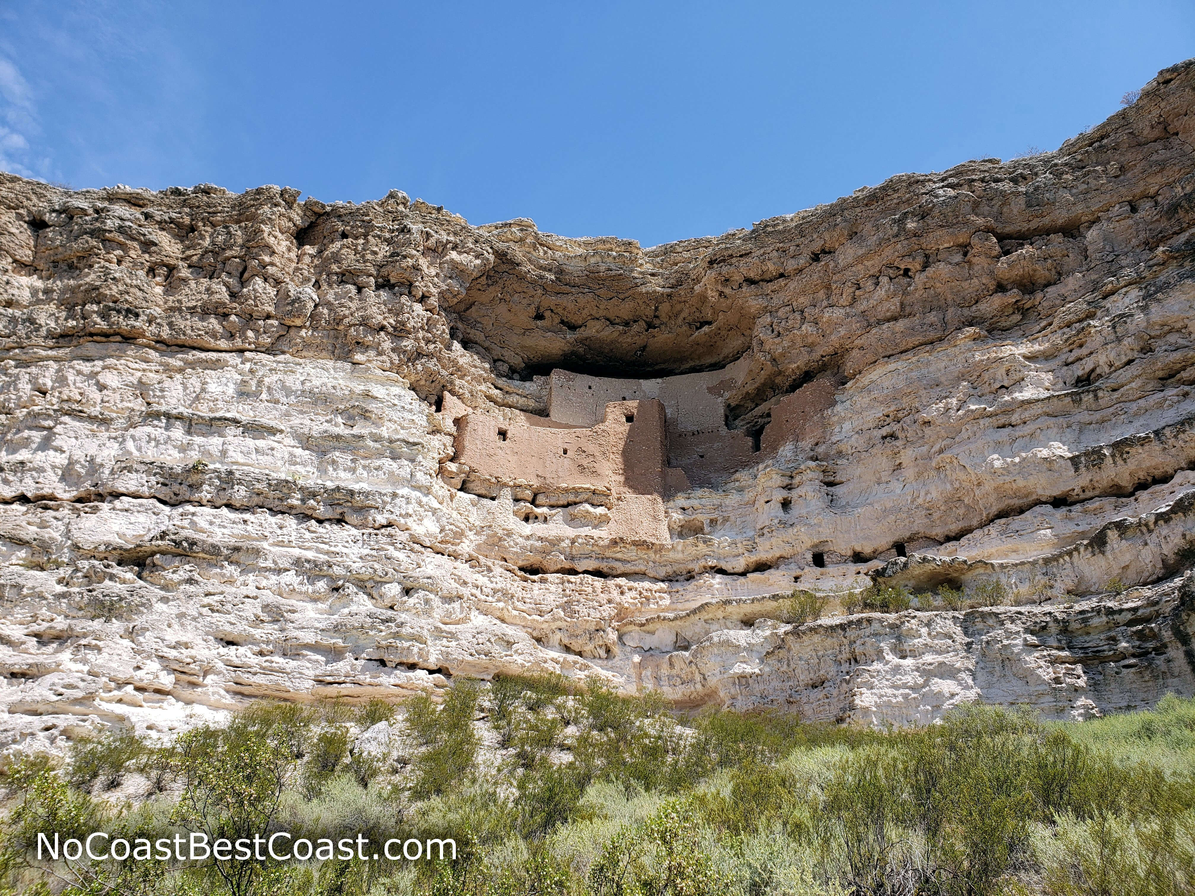 Montezuma Castle built directly into the cliff above