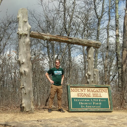 That's me standing at the highest point in all of Arkansas!