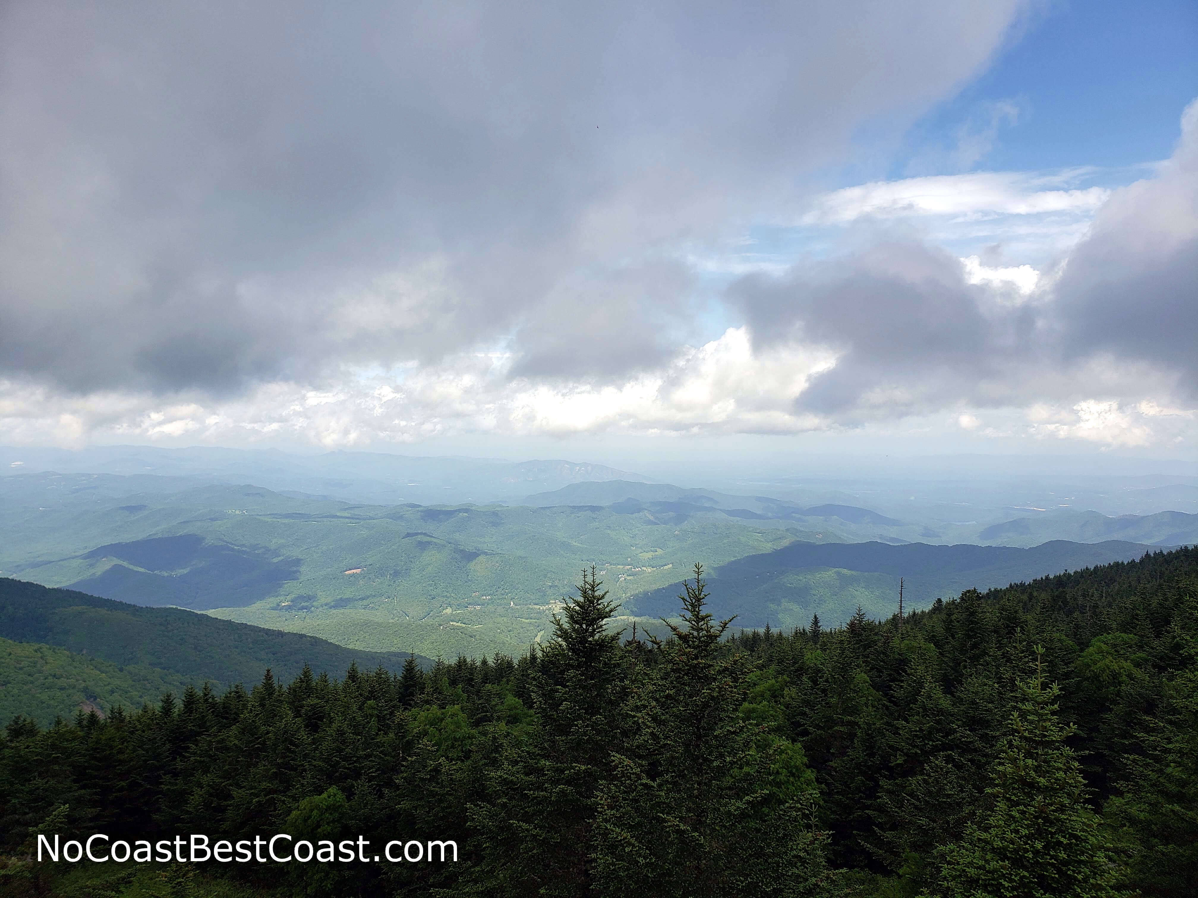 The view to the north from the summit of Mount Mitchell