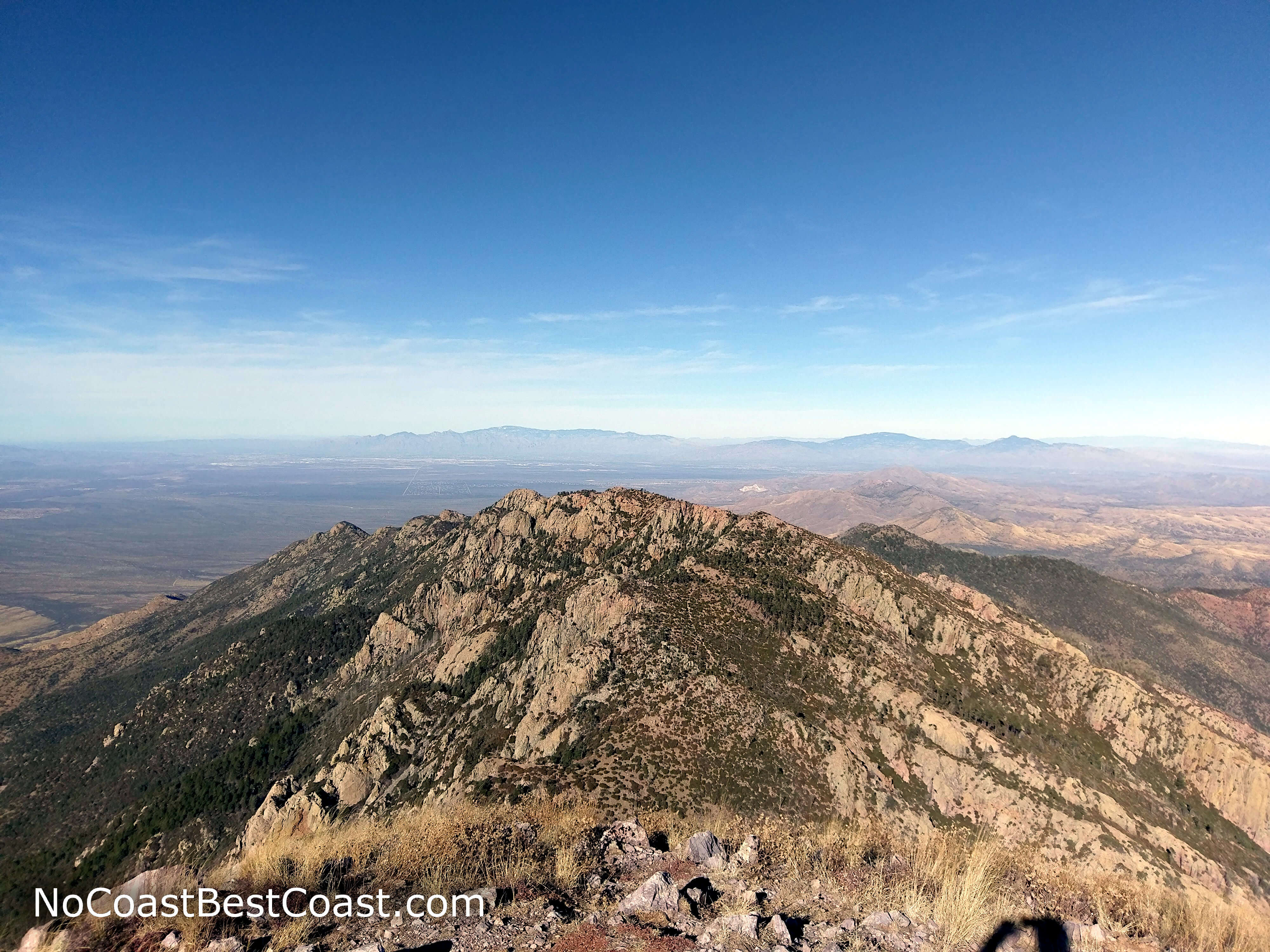 Looking north from the summit towards Tucson and Mt. Lemmon