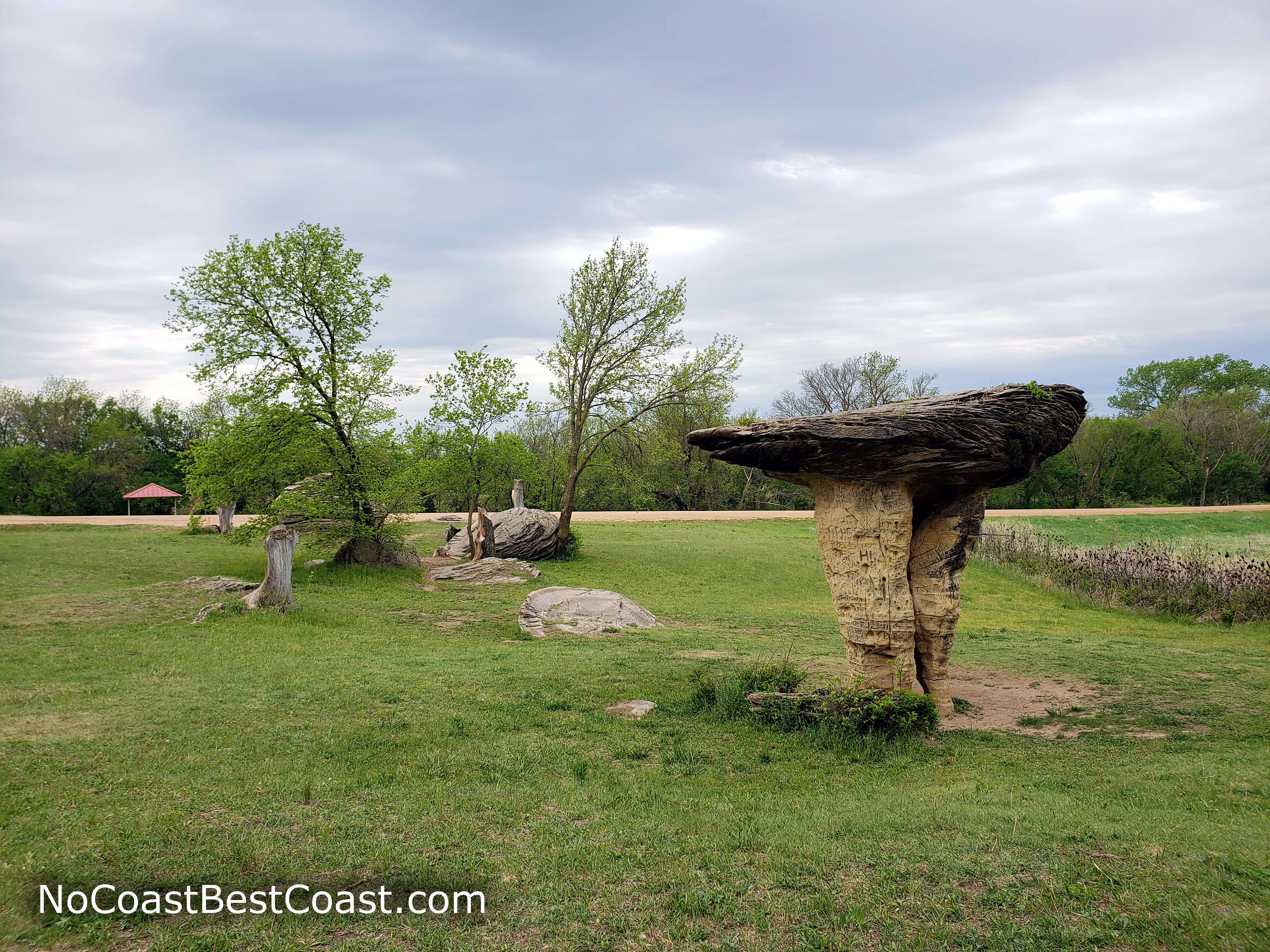 A distinctly mushroom-shaped rock