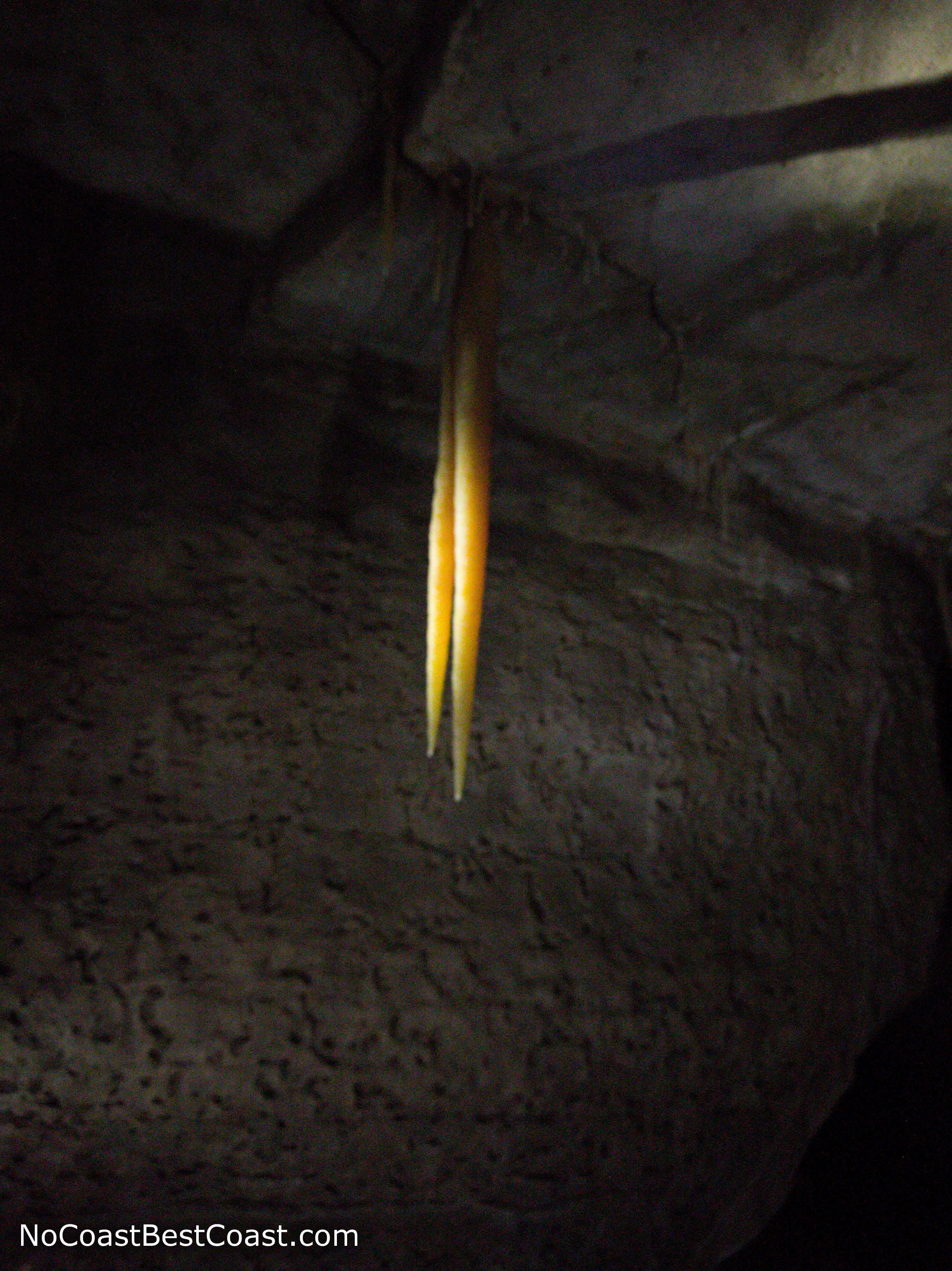 The stalactites known as the Carrot Sticks