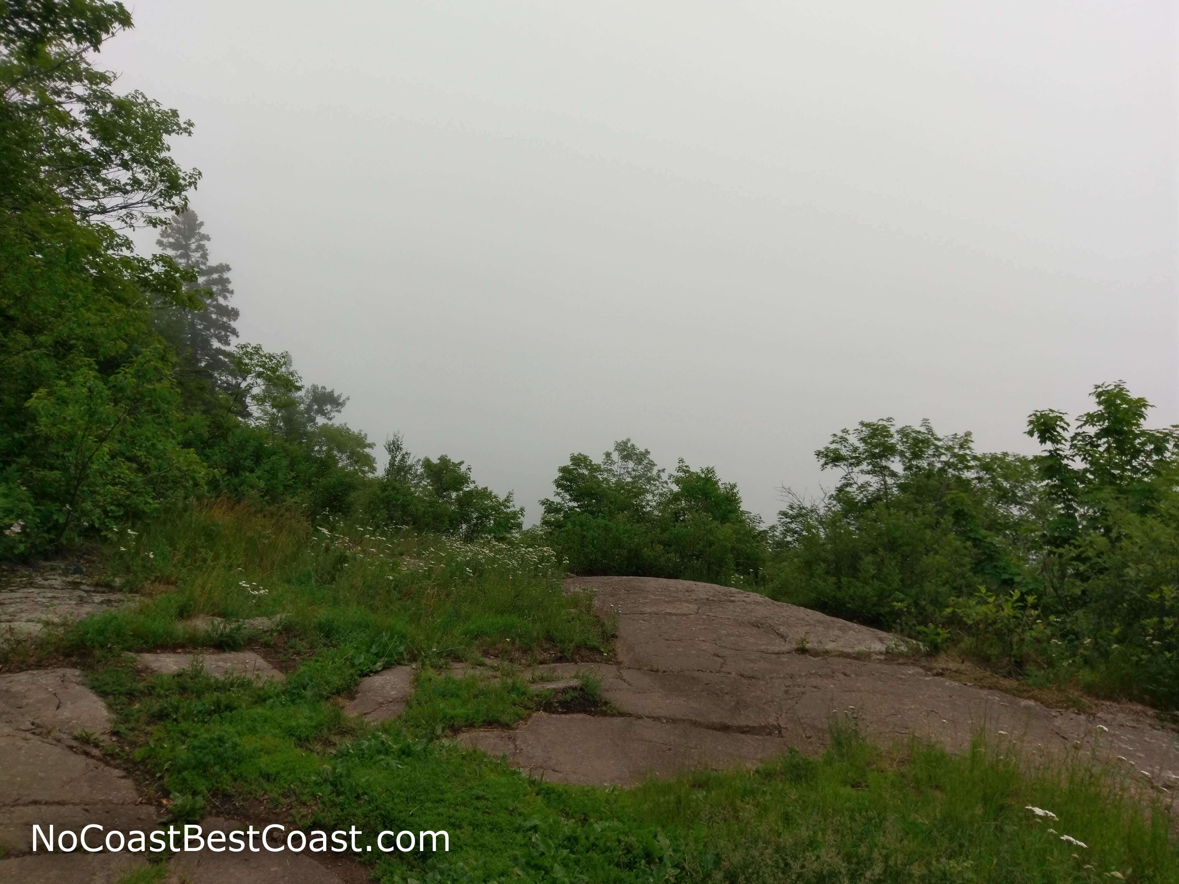 A rocky overlook (probably) facing Lake Superior