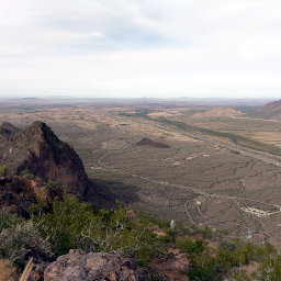 Looking north along I-10 on the summit of Picacho Peak