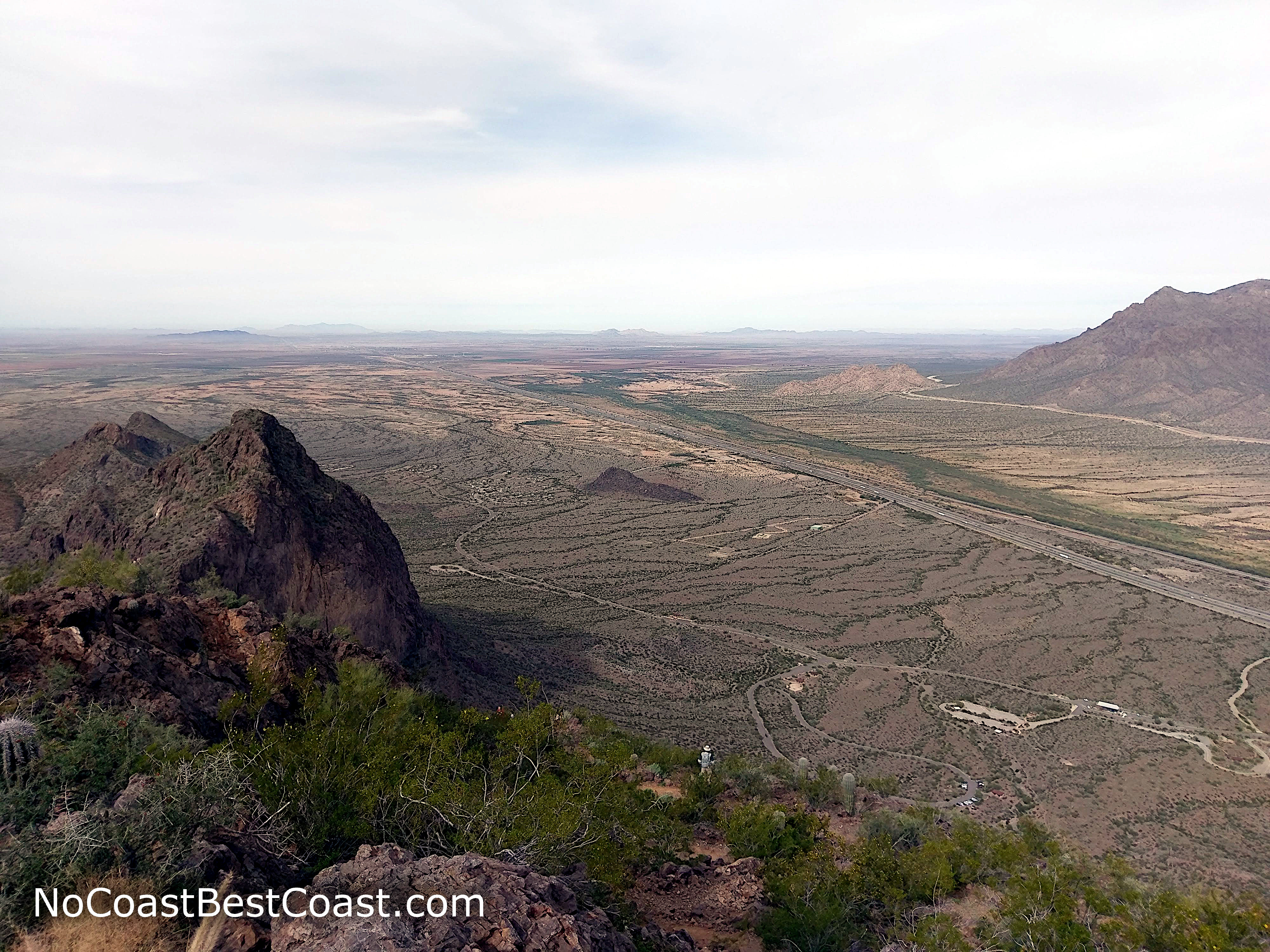 Looking north along I-10 on the summit of Picacho Peak