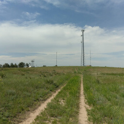 The cell tower at the top of the bluff