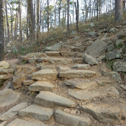 Rock stairs on the trail