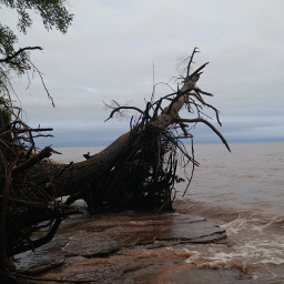 On the shore of Lake Superior.