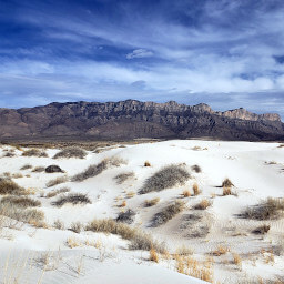 The white gypsum dunes with the Guadalupe Mountains beyond