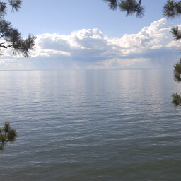 Watching a storm approach over Lake Superior.