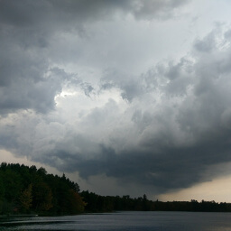 A storm rages across Shumway Lake