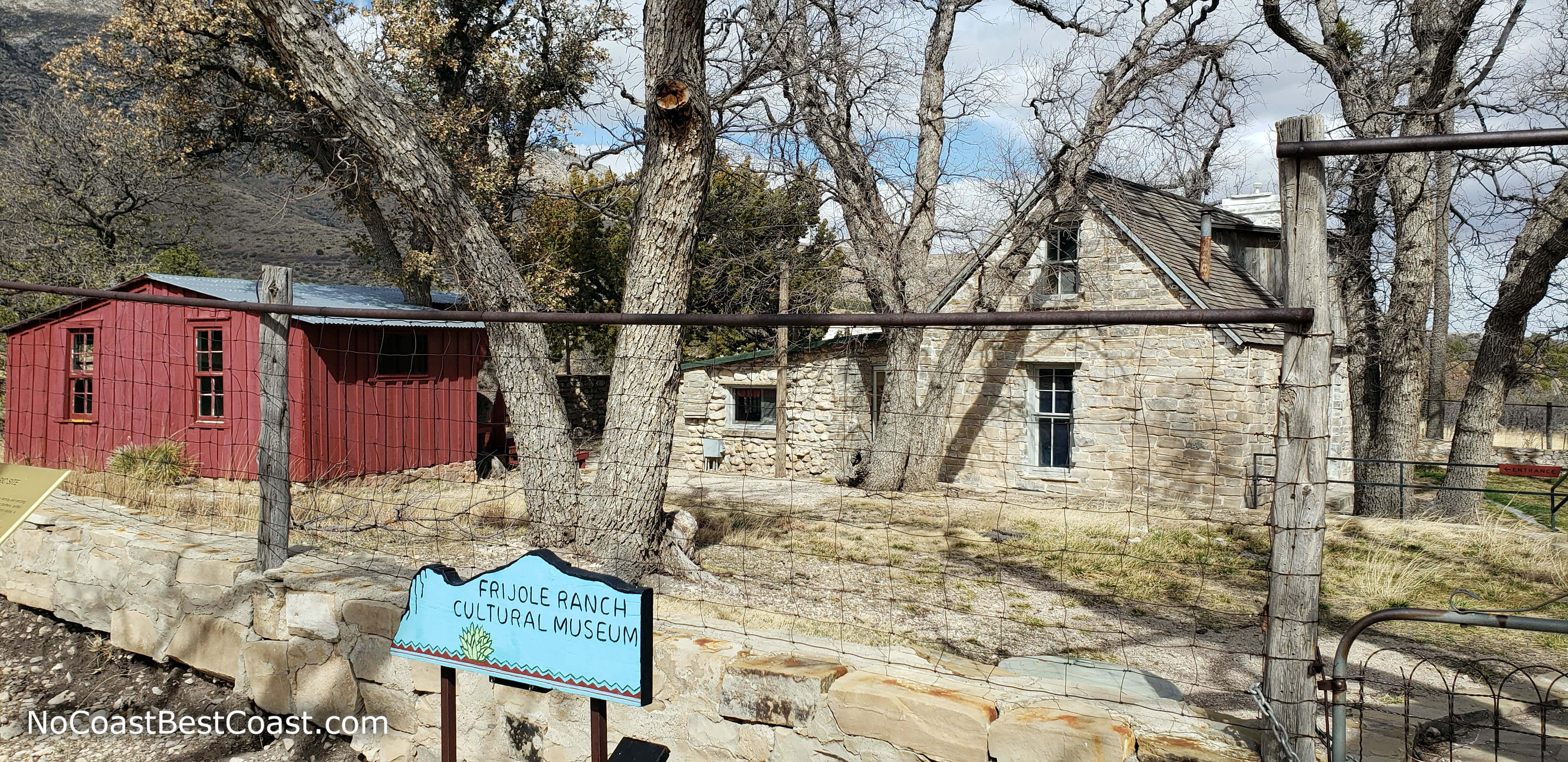Historic buildings at the Frijole Ranch Cultural Museum