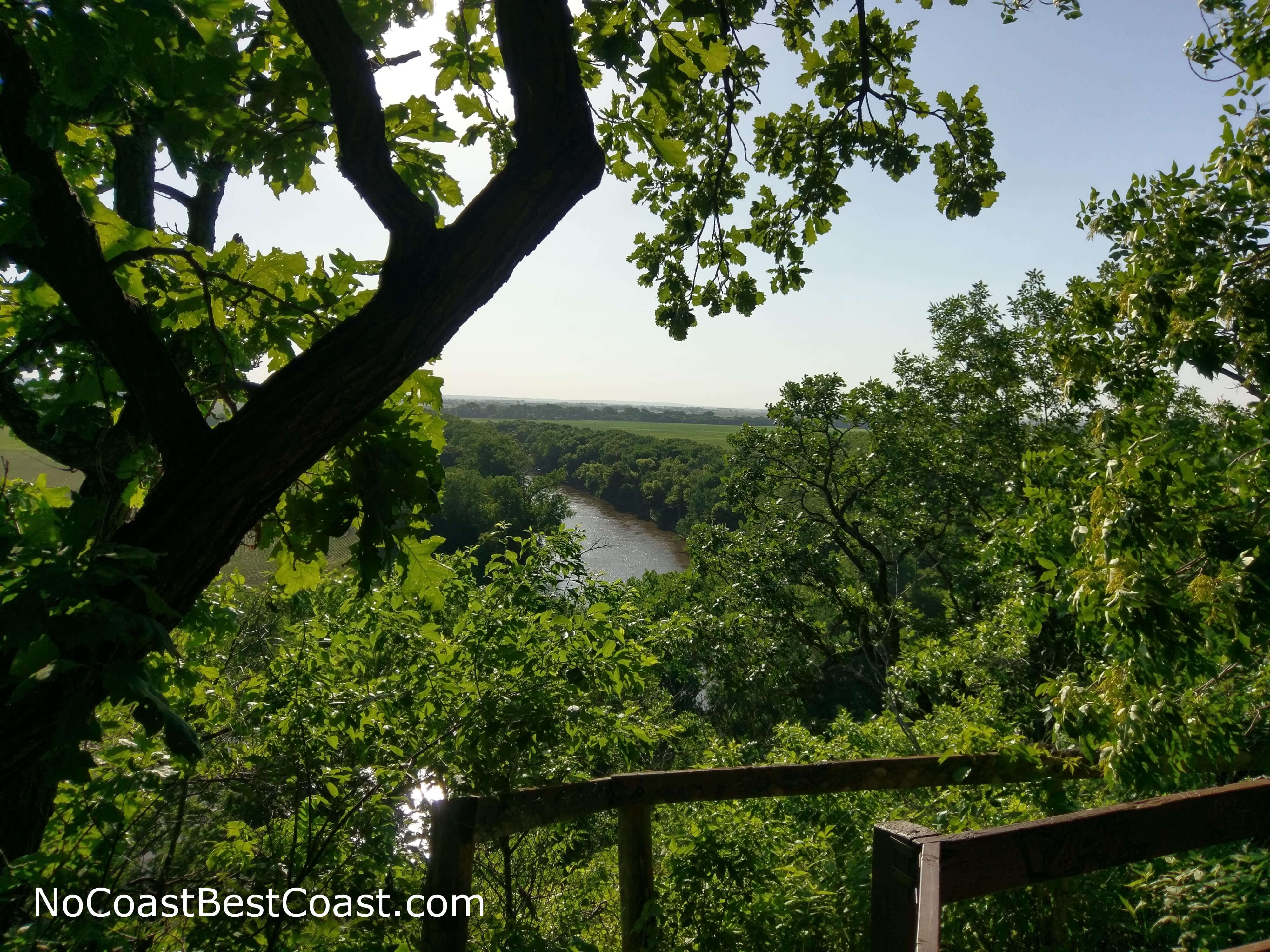 A peek of the Big Sioux River from the overlook